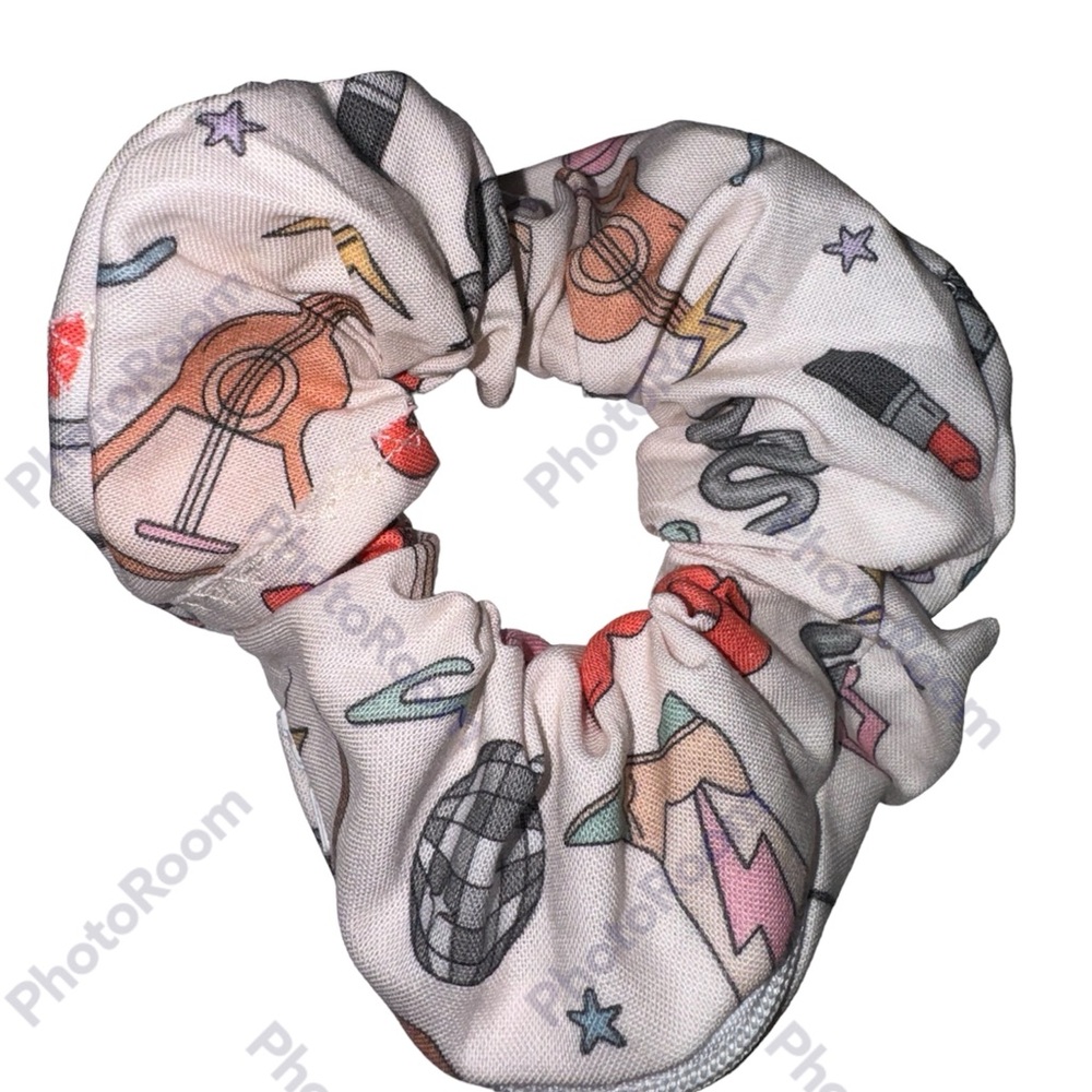 Swifties 1989 collage zipper hair scrunchie hand made USA cotton print NWT